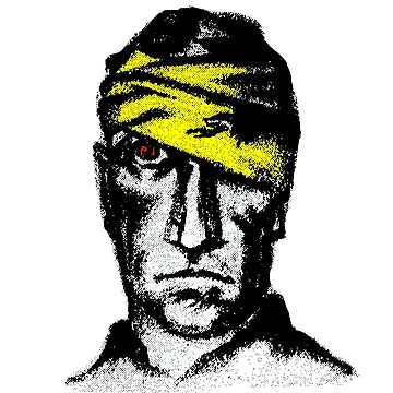 Artwork thumbnail, Injured Head Man with Red Eye and a Yellow Bandage by mike-gray