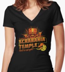 Greetings From Scrabania Temple Women's Fitted V-Neck T-Shirt