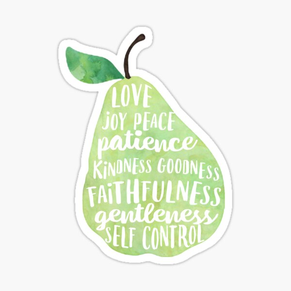 Fruit of the spirit watercolor pear Sticker