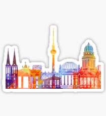 Berlin Sehenswürdigkeiten Aquarell Poster Sticker
