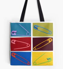 6 multi-colored safety pin Tote Bag