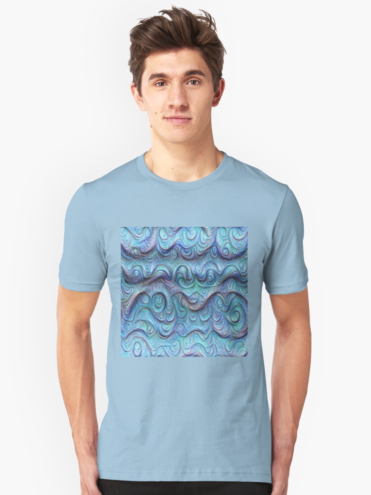 Alternate view of Frozen sea liquid lines and waves #DeepDream Slim Fit T-Shirt
