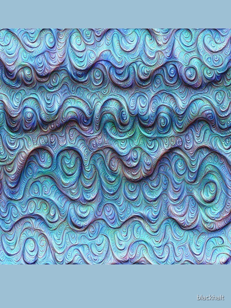 Frozen sea liquid lines and waves #DeepDream by blackhalt