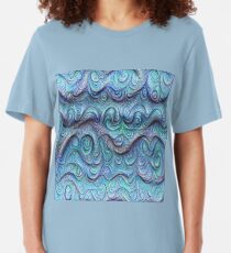 Frozen sea liquid lines and waves #DeepDream Slim Fit T-Shirt