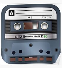 3D Cassette Tape Icon Poster