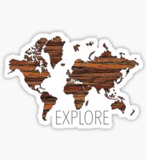 Explore World Map Sticker