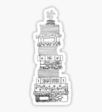 Black and White Filigree Bookstack Sticker