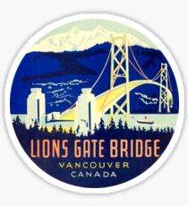 Lions Gate Bridge Vancouver BC Vintage Travel Decal Sticker
