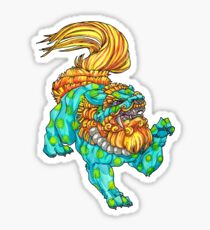 cherry blossom fu dog Sticker