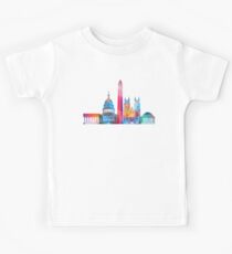 Camiseta para niños Cartel acuarela de hitos de Washington DC