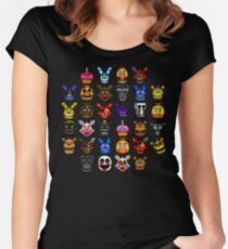 NEW - FNAF Multiple Animatronics - (Dec 2016) - Pixel art Women's Fitted Scoop T-Shirt