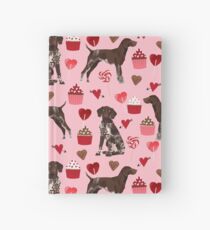 German Shorthair Pointer dog breed valentines day dog art custom gifts for dog lover unique breeds Hardcover Journal