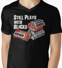 Still Plays With Blocks Men's V-Neck T-Shirt