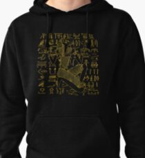 Egyptian Anubis & Hieroglyphics Pullover Hoodie