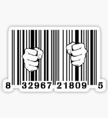 Captured By Consumerism UPC Barcode Prison Sticker