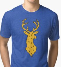 orange on blue deer Tri-blend T-Shirt