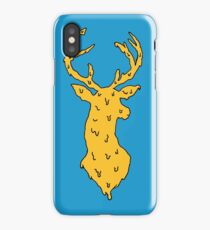 orange on blue deer iPhone Case