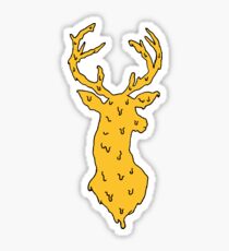orange on blue deer Sticker