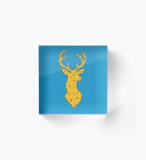 orange on blue deer Acrylic Block