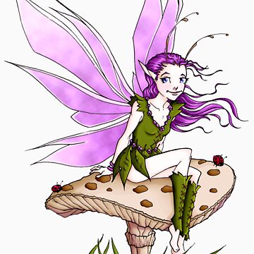Artwork thumbnail, Purple Pixie and Ladybugs by cybercat