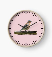 Chaffinch - Dash dial markings, Pink background Clock