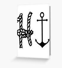 Hi - Anchors and Ropes Greeting Card