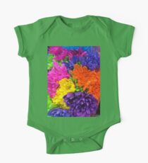 Colorful Neon Flower Bouquet One Piece - Short Sleeve