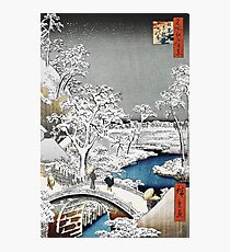 Japanese Bridge in the Snow Photographic Print