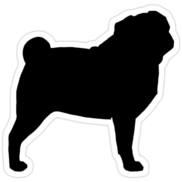 "Pug Silhouette(s)" Stickers by Jenn Inashvili | Redbubble