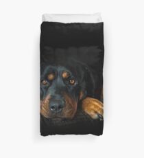 Rottweiler Resting Duvet Cover