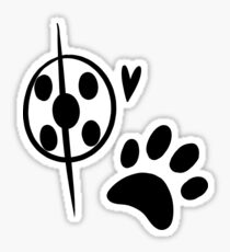 Miraculous Ladybug Chat Noir and Ladybug Signatures Sticker
