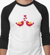 Birds love hearts Men's Baseball ¾ T-Shirt