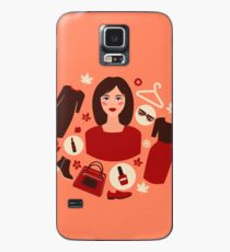 Shopping Autumn in Flat Design with Woman Case/Skin for Samsung Galaxy