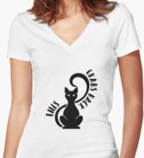 This P*ssy Grabs Back Women's Fitted V-Neck T-Shirt