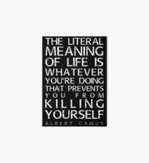 Albert Camus and the meaning of life Art Board Print