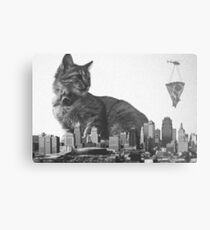 Cat-zilla Pizza Decoy Metal Print