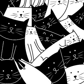 Artwork thumbnail, The Cats are Watching B/W by cartoonbeing