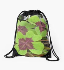 Shamrock 4 leaf Clovers Drawstring Bag