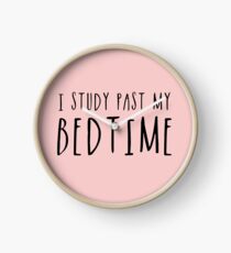 I Study Past My Bedtime (Pink) Clock