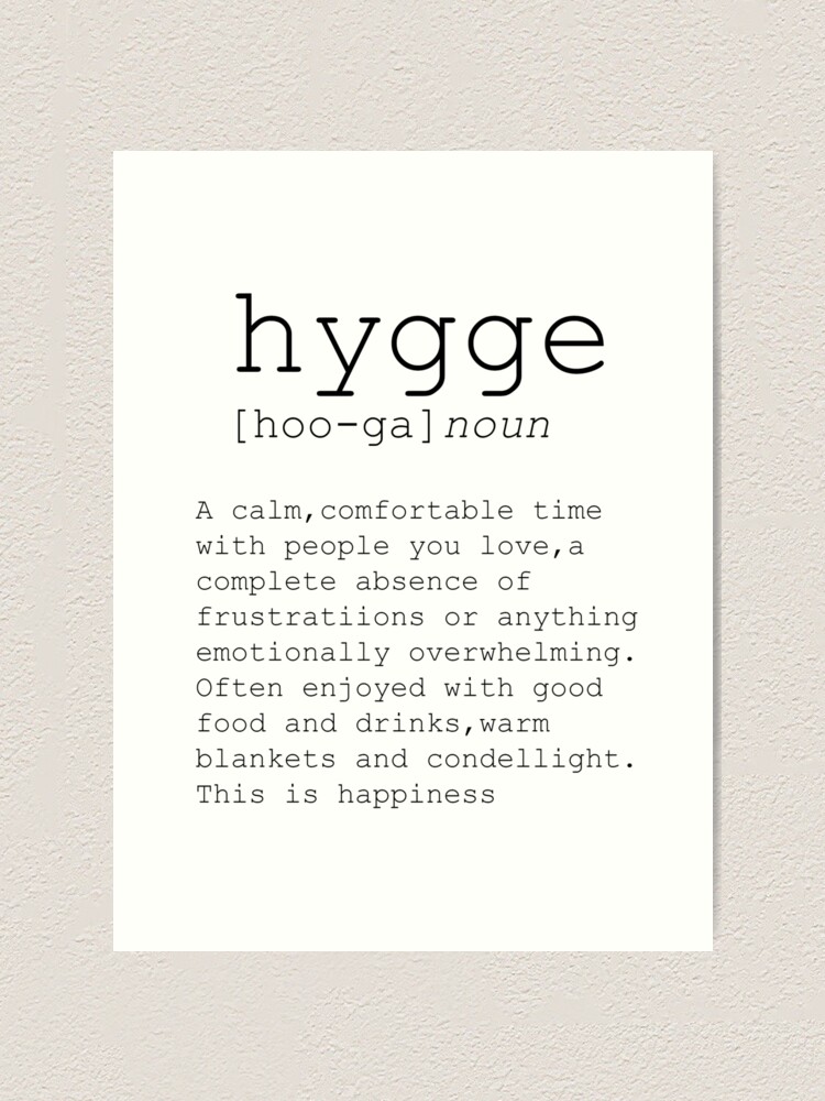 Typography Print Dictionary Print Hygge Definition Printable