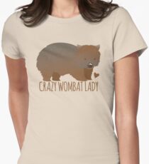 Crazy wombat lady Women's Fitted T-Shirt
