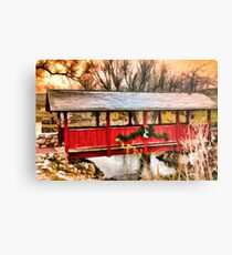 Gardner Village - Little Red Bridge Metal Print