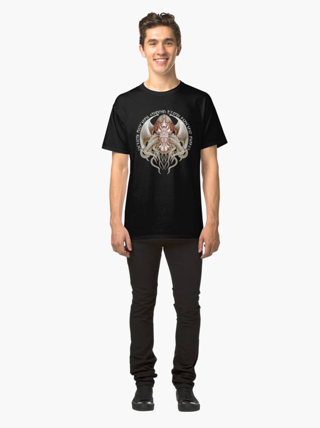 Alternate view of Cthulhu Got Wings Steampunk T-Shirts Classic T-Shirt