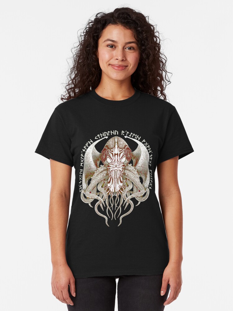 Alternate view of Cthulhu Got Wings Steampunk T-Shirts Classic T-Shirt