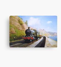 On the sea wall at Dawlish Canvas Print