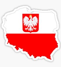 Poland Flag Map with Coat of Arms Sticker