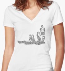 Fleetwood Mac - Rumours // Typographical Ilustration Women's Fitted V-Neck T-Shirt