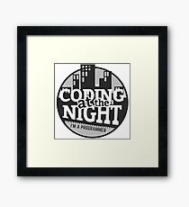 Coding At The Night Framed Print