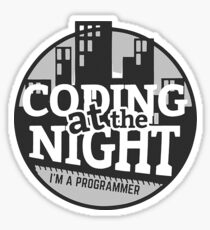 Coding At The Night Sticker