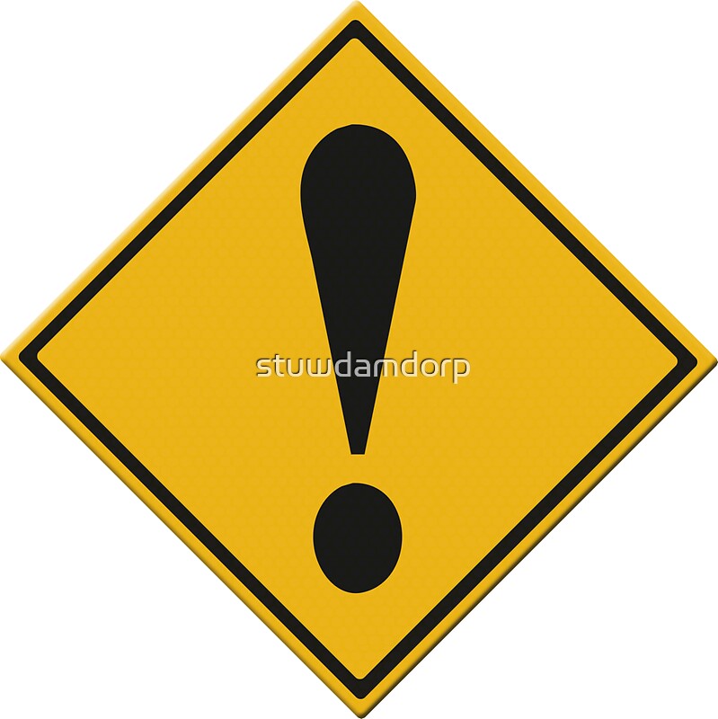 "US Road sign danger ahead exclamation mark" Stickers by stuwdamdorp ...